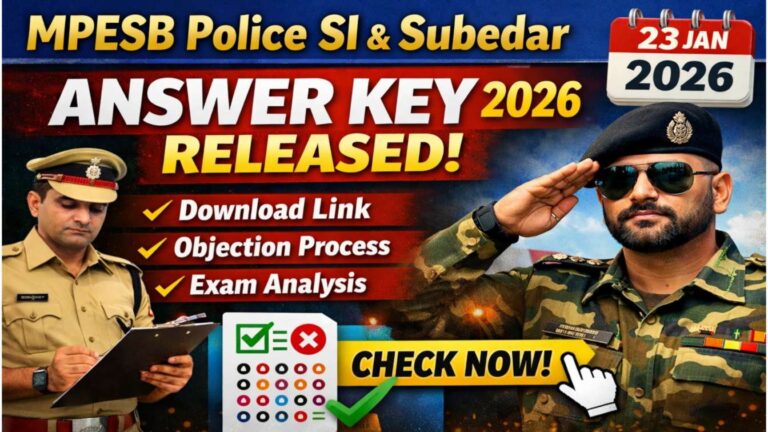 MPESB Police SI & Subedar Answer Key 2026